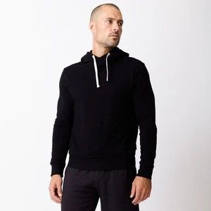 MSRP$ 153 Monrow Men's Ombre Pullover Long Sleeve Hoodie Sweatshirt LARGE Black